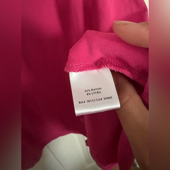 Eileen Fisher Viscose Jersey Hanker Hem LOTUS Dress M Pink - Picture 4 of 4